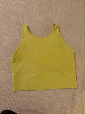 Lululemon Neon Yellow Ribbed Crop Tank Top